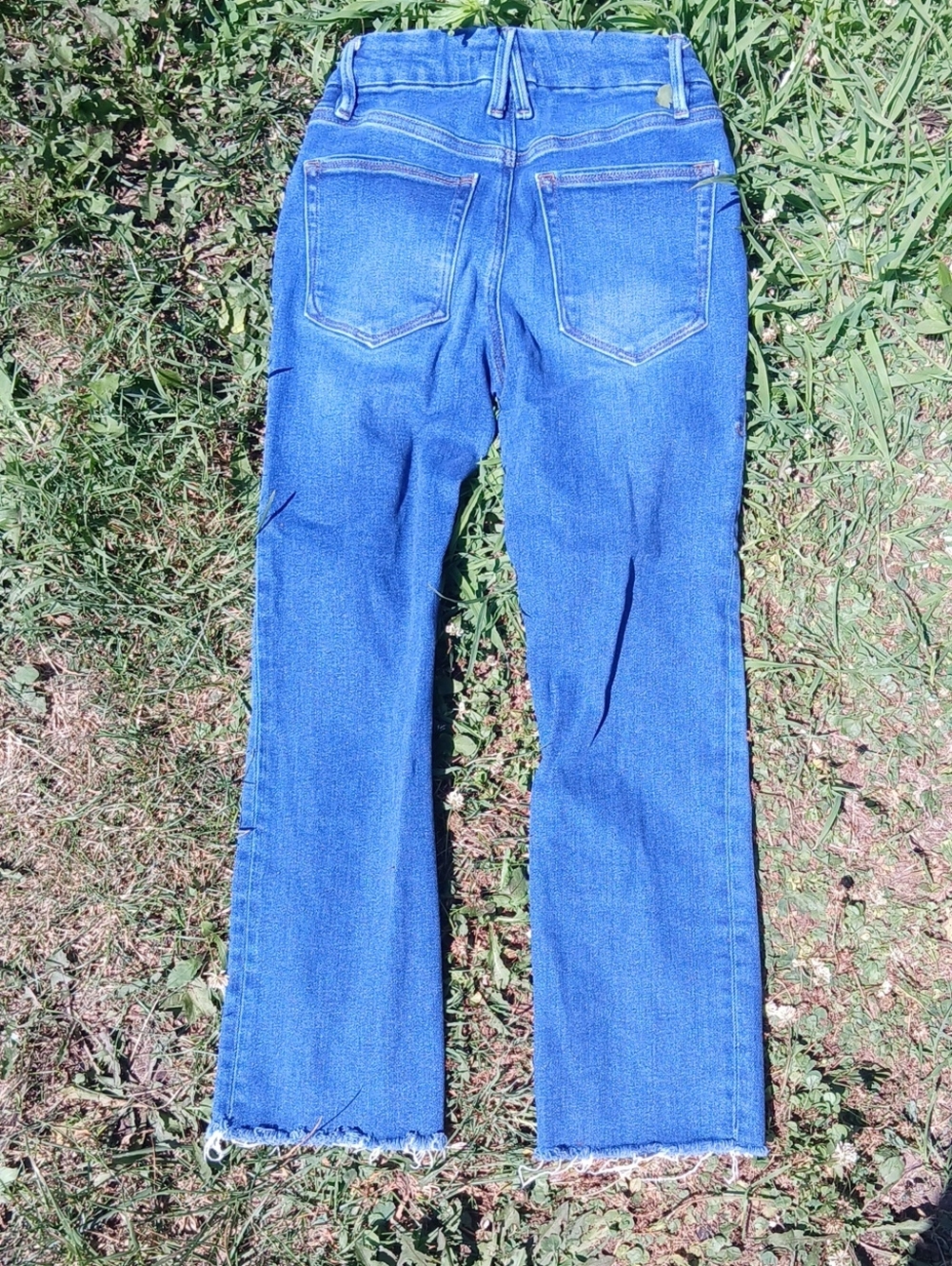 Good American High Rise Blue Straight-Leg Jeans 2/26 - Picture 4 of 5